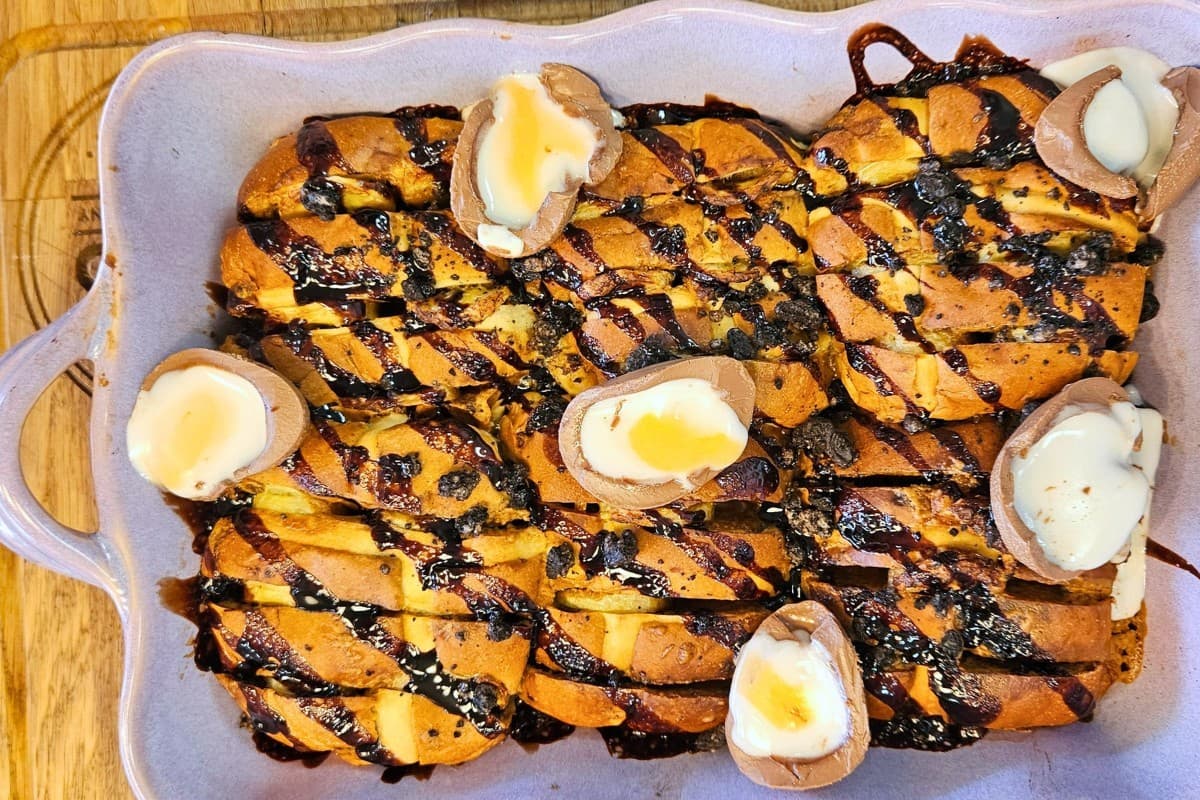 Biscoff Hassel-Back Hot Cross Buns