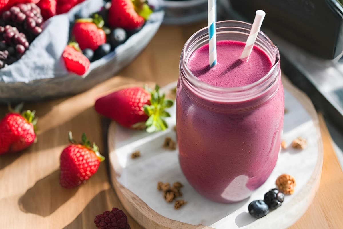 Berry Smoothie With strawberry and raspberry