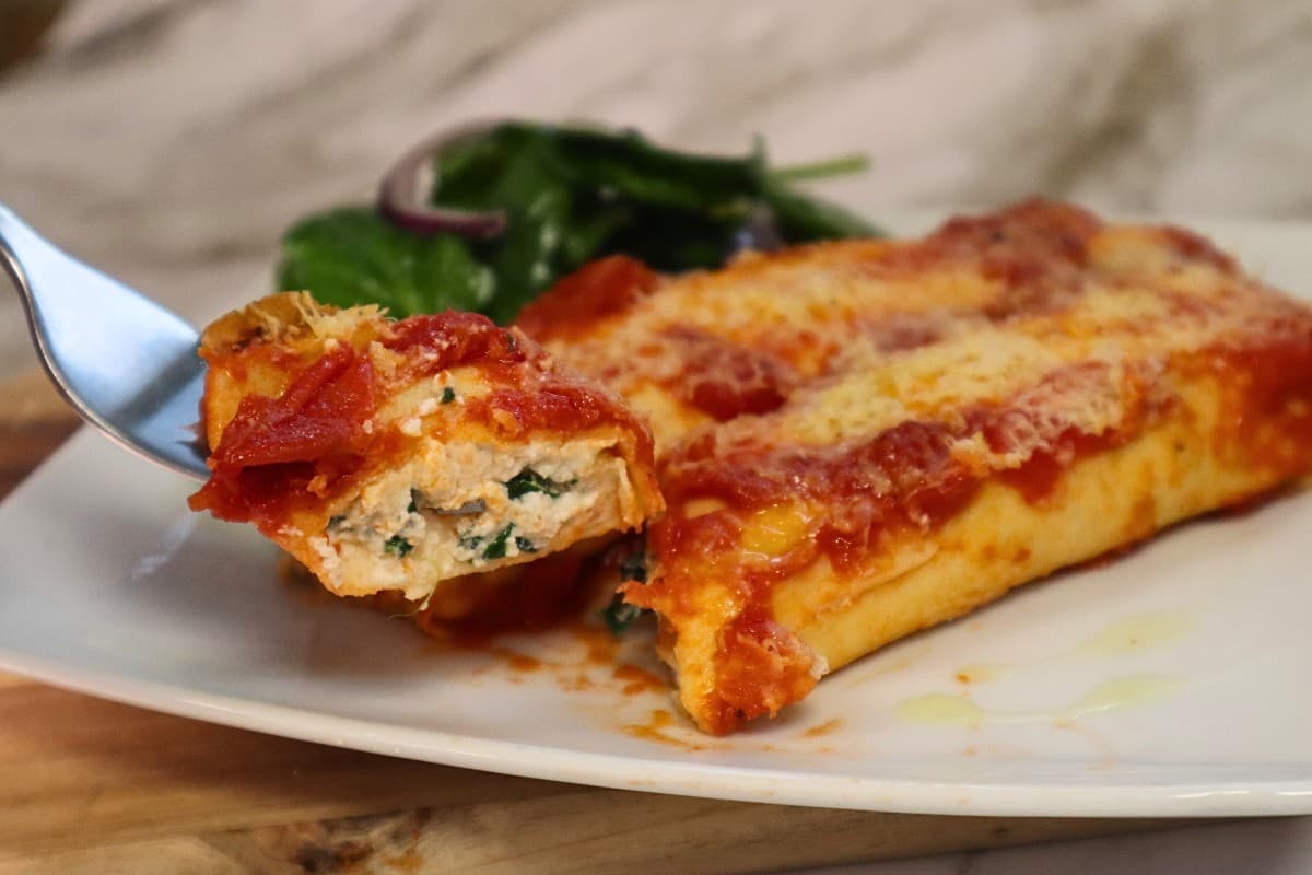 Baked Spinach and Ricotta Crepes
