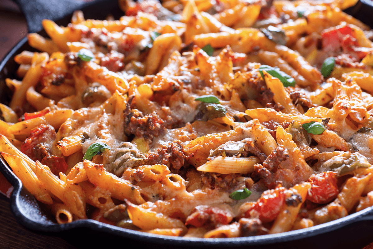 50/50 Mince Pasta Bake