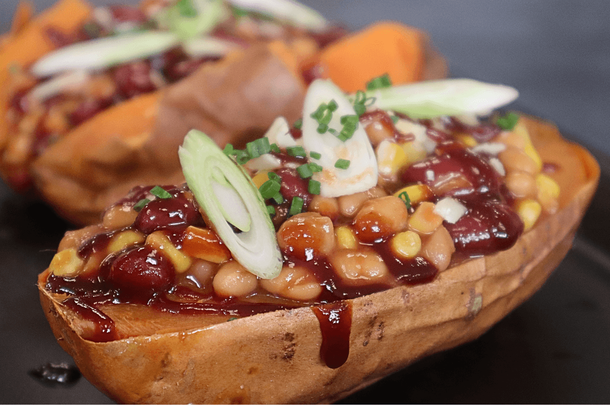 BBQ Beans Baked Sweet Potato